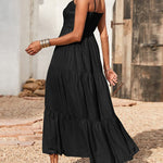 Zeagoo Women's Bohemian Long Dress Spaghetti Strap Solid Swing Beach Sleeveless Maxi Dress