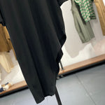 Mid-length Irregular Bevel Hem Cotton T-shirt