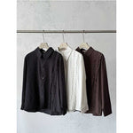 French Retro Striped Ruffled Collar Shirt