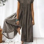Zeagoo Women's Casual Loose Long Short Sleeve Jumpsuit