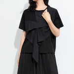 Women's Faux Two-piece Patchwork Loose T-shirt