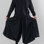 Multi-layered Pleated Cropped Wide-leg Pants Hakama