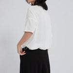 Women's Loose Drawstring Zipper T-shirt