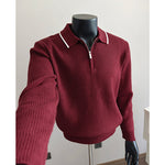 Half-zip Collar Pullover Knit Polo Shirt