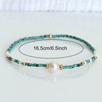 Minimal Turquoise and Pearl Bracelet
