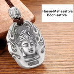 Buddha Stones Chinese Zodiac Natal Buddha Om Mani Padme Hum Lotus Compassion Necklace Pendant