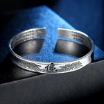 Buddha Stones Heart Sutra Mantra Lotus Peace Copper Cuff Bracelet Bangle