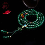 Buddha Stones 108 Mala Beads Natural Green Agate Power Support Bracelet