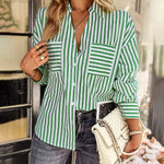 Zeagoo Roll Up Sleeve Button Down Lapel Blouse with Pocket Comfy Casual Loose Fit Shirt