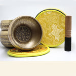 Buddha Stones Tibetan Sound Bowl Handcrafted for Yoga Mindfulness and Meditation Singing Bowl Set