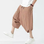 Stripe Lantern-shaped Loose-fitting Low-cut Baggy Pants