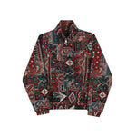 Vintage Jacquard Stand Collar Jacket