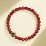 Buddha Stones 925 Sterling Silver Natural Cinnabar Four Beasts Blessing Bracelet