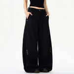 American Retro Rivet Stitching Deconstructed Scimitar Pants