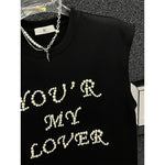 ã€�YOU'R MY LOVERã€‘Bead Lettering Sleeveless T-shirt