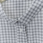 Curved Hem Checkered Textured Shirt