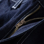 Raw Denim Multi-pocket Striped Outdoor Cargo Pants