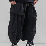 Functional Nine-point Pleated Wide-leg Pants