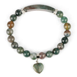 Buddha Stones Natural Quartz Love Heart Healing Beads Bracelet