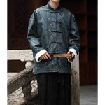 Stand-up Collar Brocade Sea Pattern Jacket