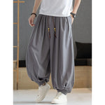 Loose Draped Ankle Tied Casual Harem Pants