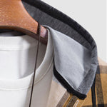 Men's Thin Plaid Button-Up Hooded Shirt