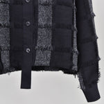 Tassel-trimmed Patchwork Lapel Loose Shirt