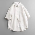 Casual Retro Twill Faux Denim Loose Collar T-Shirt