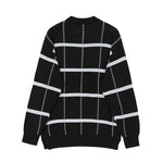 Retro Lapel Plaid Loose Casual Sweater