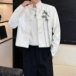 Retro Embroidered Stand Collar Short Buttoned Jacket