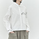 Women's Line Embroidered Collared Shirt