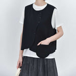 Japanese Retro Patchwork Pocket Vest