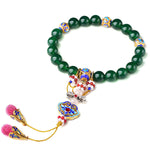 Buddha Stones Natural Green Agate Wrist Mala Success Charm Pocket Mala Car Decoration