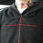 American Washed Retro Denim Hoodie