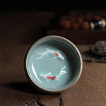 Buddha Stones Colorful Koi Fish Ceramic Teacup Kung Fu Tea Cup Bowl