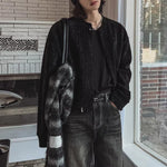 Loose-fitting Casual Crew Neck Jacket