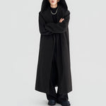 Hooded Wool Over-knee Cape Coat