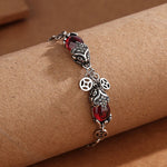 Buddha Stones Garnet Double PiXiu Copper Coin Protection Chain Bracelet (Extra 40% Off | USE CODE: FS40)