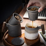 Buddha Stones Vintage Mountain Sea Ceramic Teacup Tea Cups