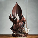 Buddha Stones Lotus Buddha Avalokitesvara Enlightenment Purple Clay Incense Burner Decoration