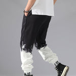 Men's Color Block Elastic Waist Drawstring Casual Pants