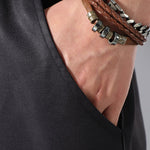 Men's Color Block Elastic Waist Drawstring Casual Pants