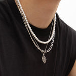 Retro Compass Multi-Layered Pendant Necklace 3Pcs/set