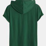 Short Sleeve Henley Hooded T-Shirt