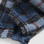 Men's vintage Polar Fleece plaid stand collar zipper sweatshirt jacket