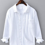 Long Sleeve Linen Cotton Shirt With Pocket & Straight Leg Linen Pants