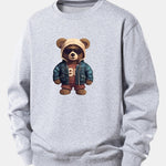 Bear In Leather Jacket Print Relax Fit Sweatshirt