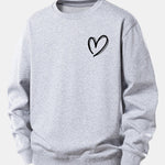 Heart Print Relax Fit Sweatshirt