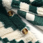 Men's irregular plaid fluffy artificial fur casual shirt jacket