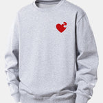 Heart Puzzle Print Relax Fit Sweatshirt